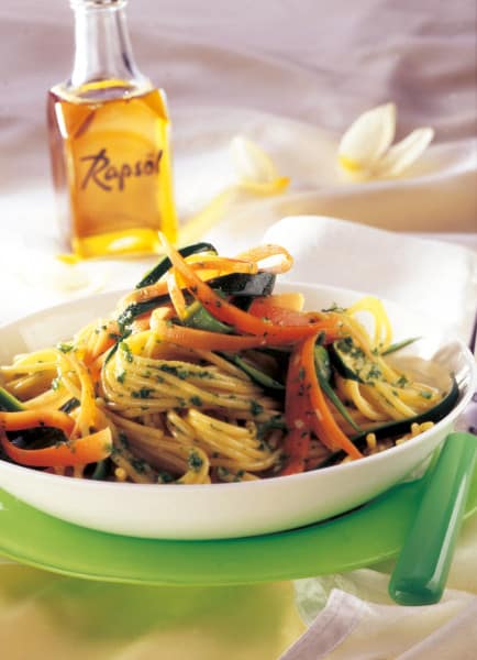 Gemüsespaghetti mit Petersilien-Pesto
